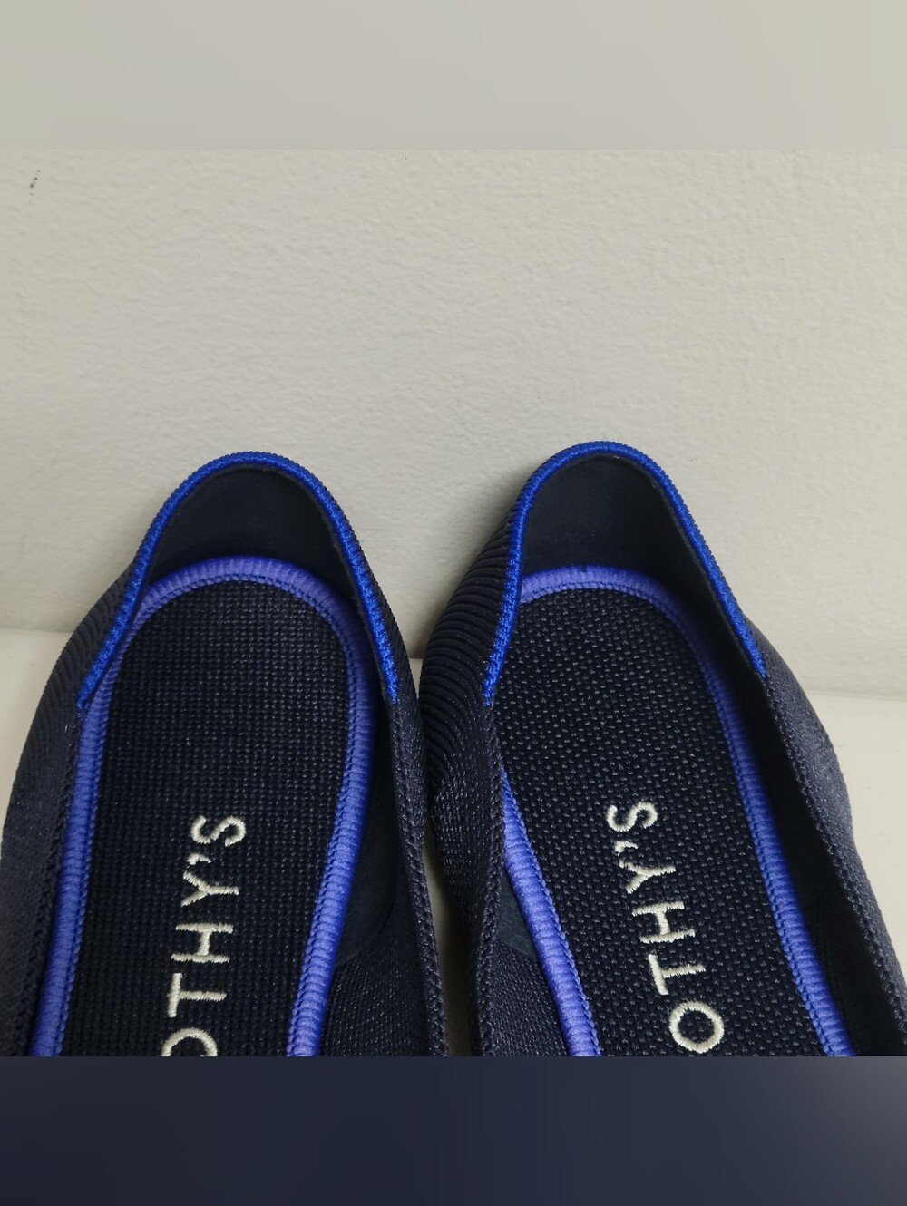 Rothy's The Point Navy Blue Knit Pointed Toe Flats Size 9. - Picture 6 of 12